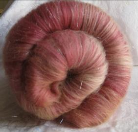 99% Merino Wool, 1% Angelina Fiber, �Ariel� drumcarded batt, spinning, felting, fiber